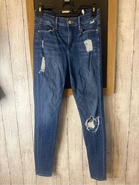 FRAME DENIM Le High Skinny High Rise Distressed Dark Wash Jeans Women’s 26